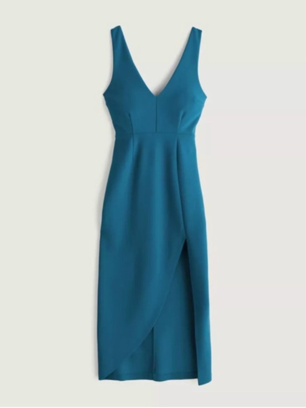 NWT Abercrombie & Fitch | Plunge V-Neck Midi Dress in Teal | XL